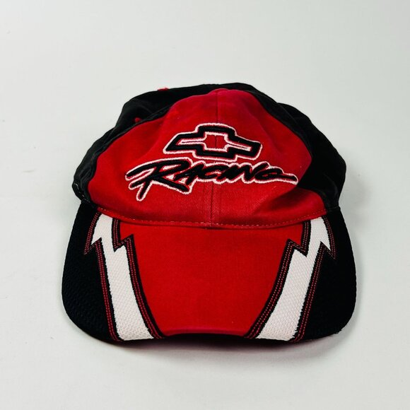 Chevrolet Racing Nascar Cap By Checkered Flag Sports Adjustable Red/Black - Picture 1 of 5